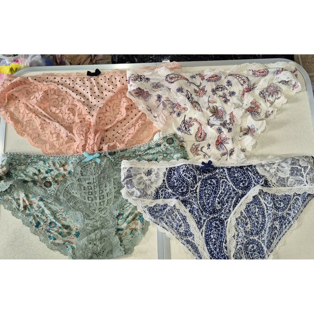 NWOT Lot Of 4 Victorias Secret Medium Underwear Panties Sheer Lace Soft New